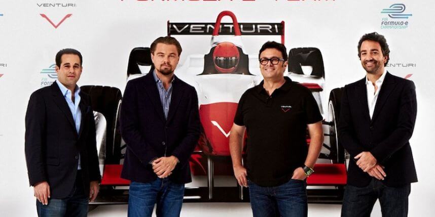 Leonardo DiCaprio and Electric Race Car