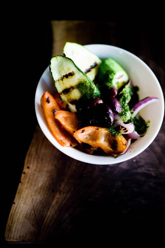 Grilled Vegetables with Parsley Pesto