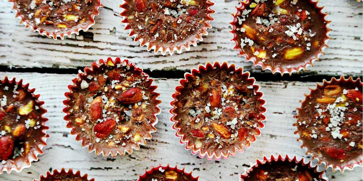 lectin free vegan chocolate pistachio fudge cups with sea salt