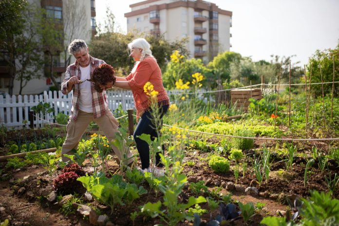 couple gardening together