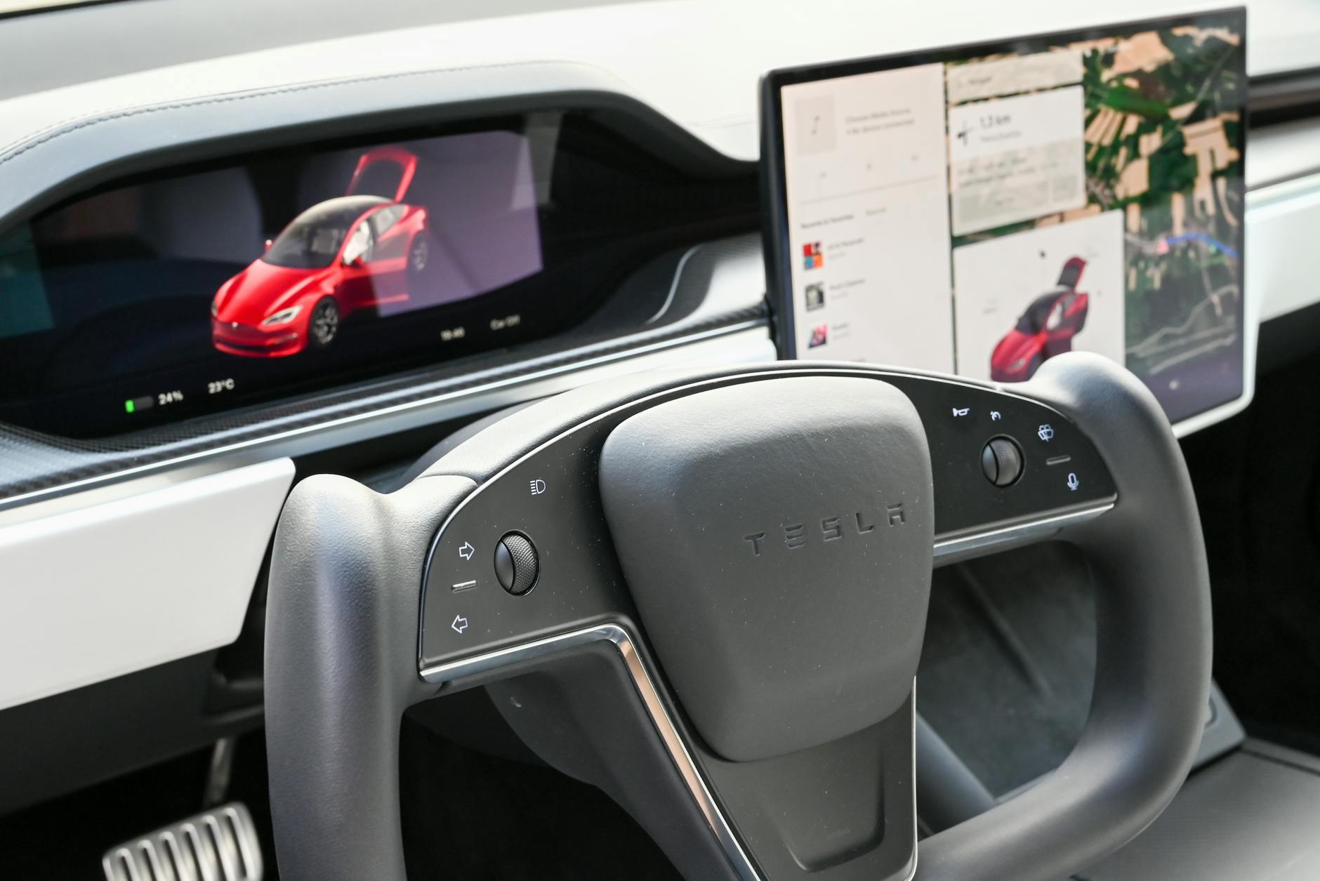 interior of tesla car
