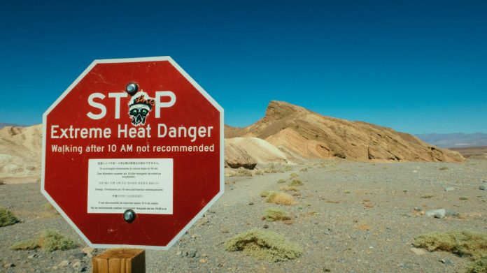 stop extreme heat danger signage
