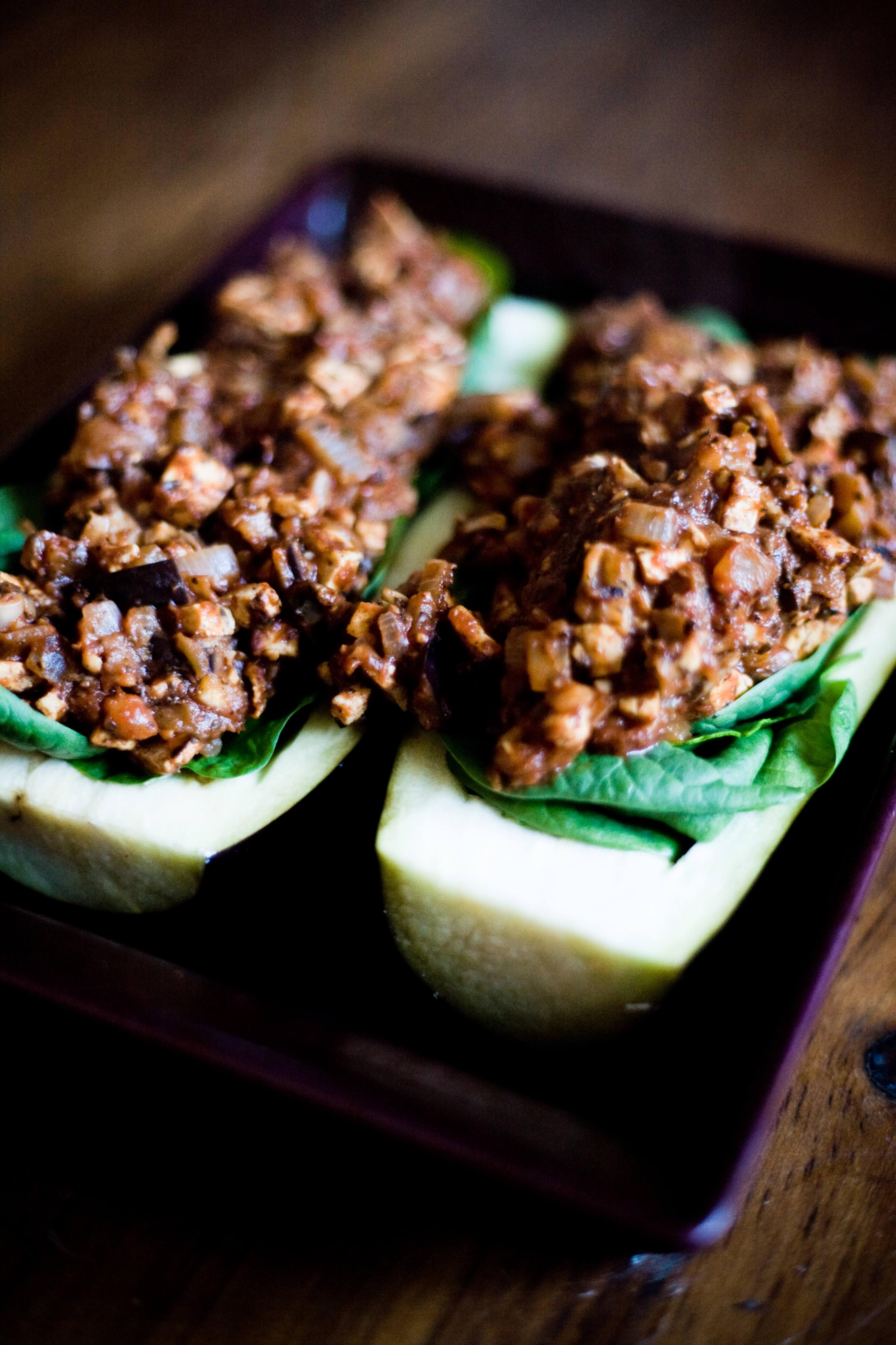 tomato tofu stuffed eggplant recipe