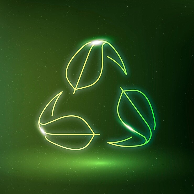 recycle logo made with leaves